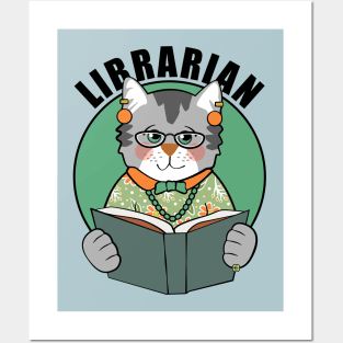 Librarian Cat Lady Posters and Art